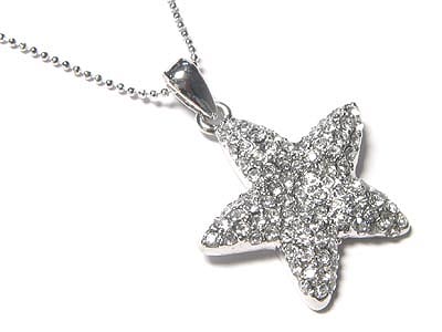 Made in korea whitegold plating designer inspired crystal starfish necklace-made in korea