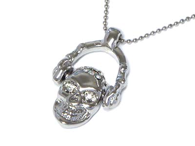 Crystal skull and head set necklace