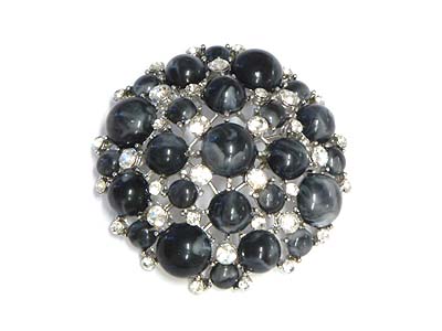 Crystal and acryl deco brooch