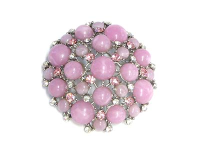 Crystal and acryl deco brooch