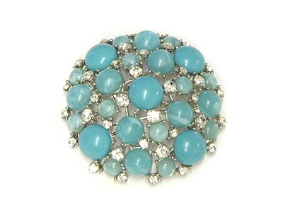 Crystal and acryl deco brooch