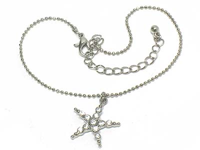 Crystal star charm anklet