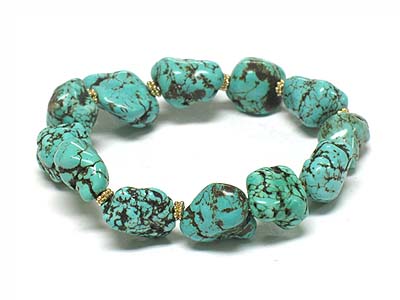 Turquoise stone stretch bracelet