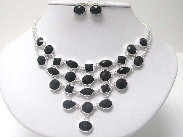 Courtesy look cascade drop necklace eqarring set