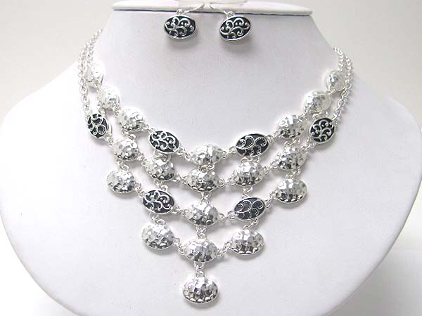 Courtesy look cascade drop necklace eqarring set