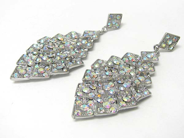 Austrian crystal stud cascade drop earring