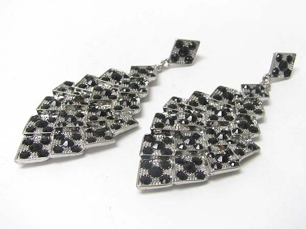 Austrian crystal stud cascade drop earring