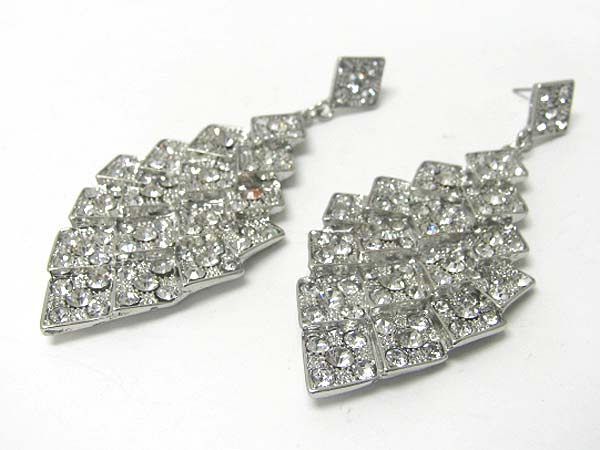 Austrian crystal stud cascade drop earring