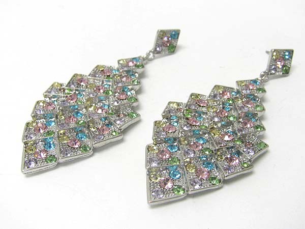 Austrian crystal stud cascade drop earring