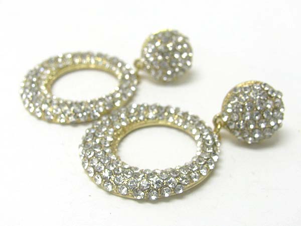 Austrian crystal stud hoop and ball stud earring - hoops