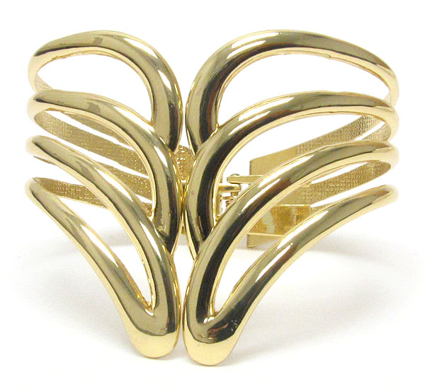 Architectural design metal bangle bracelet