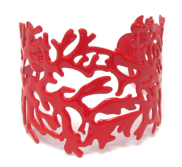 Double epoxy metal coral bangle bracelet