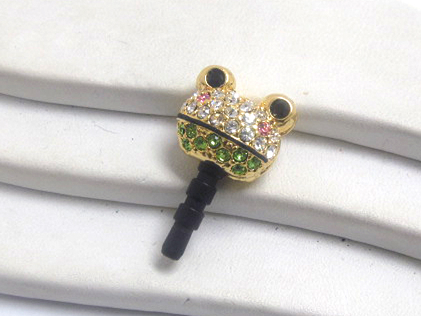 Crystal koala head ear cap for smart phone