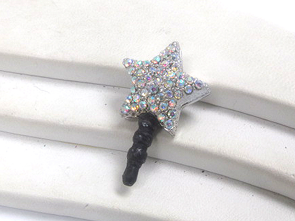 Crystal star ear cap for smart phone