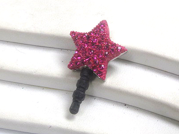 Crystal star ear cap for smart phone