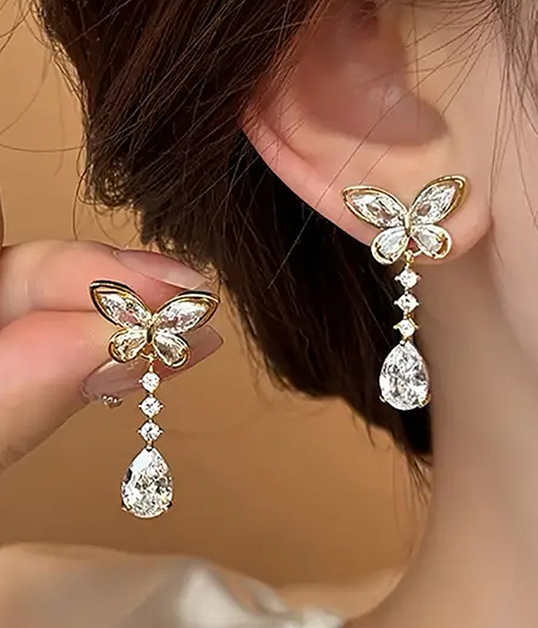 Butterflfy teardrop earring