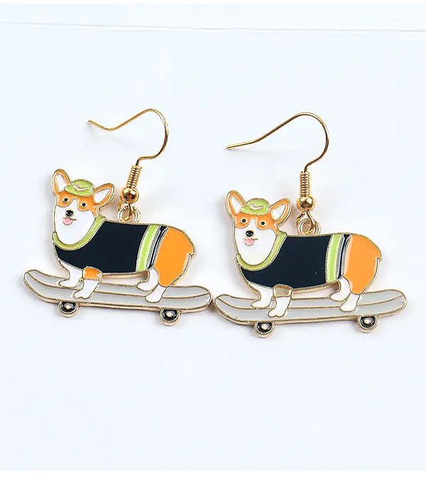 Pet lovers theme dog on board earring
