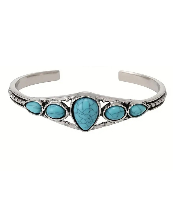 Boho style turquoise bangle bracelet