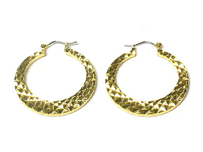 Facet metal hoop earring - hoops