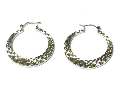 Facet metal hoop earring - hoops