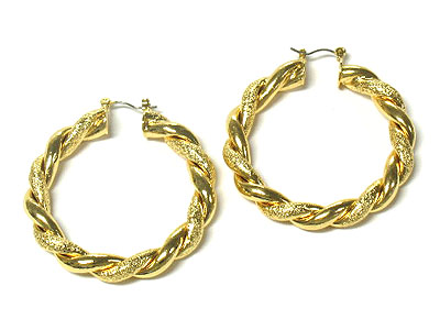 Braided metal hioop earring