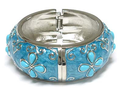 Enamel metal hinge bangle