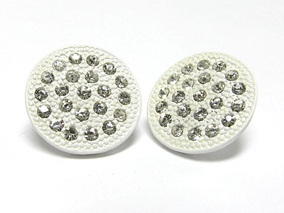 Special price - crystal stud enamel metal round earring