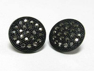 Special price - crystal stud enamel metal round earring