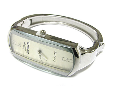 Special price - long face metal hinge bangle watch