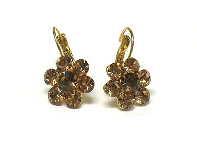 Noblesse crystal deco flower shape french clip earring 