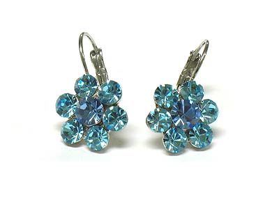 Noblesse crystal deco flower shape french clip earring 