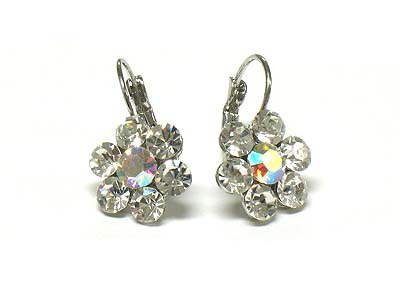 Noblesse crystal deco flower shape french clip earring 