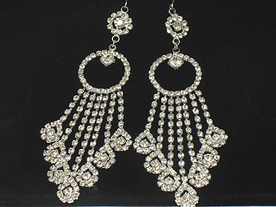 Boutique style rhinestone multi drop earring