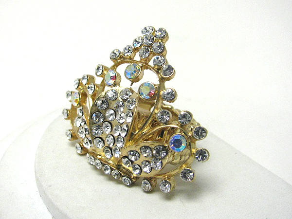 Crystal deco crown stretch ring