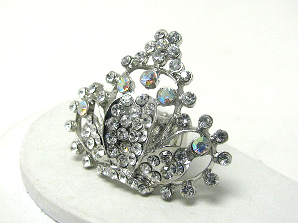 Crystal deco crown stretch ring