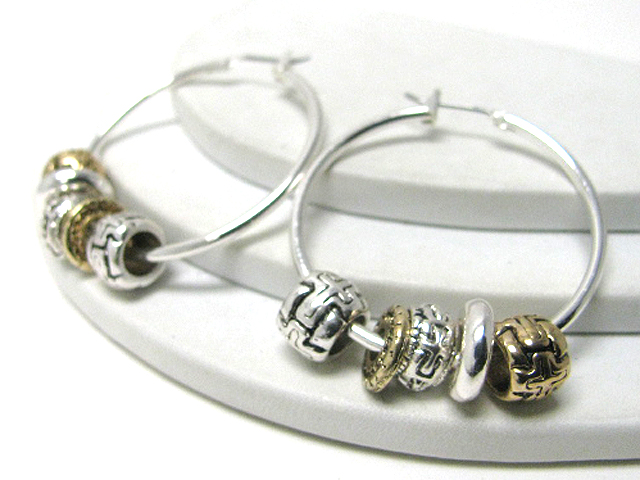 Mixed metal ring dangle hoop earring? - hoops