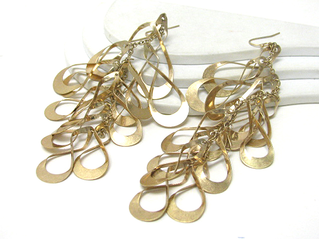 5 inch long multi twisted metal dangle drop earring