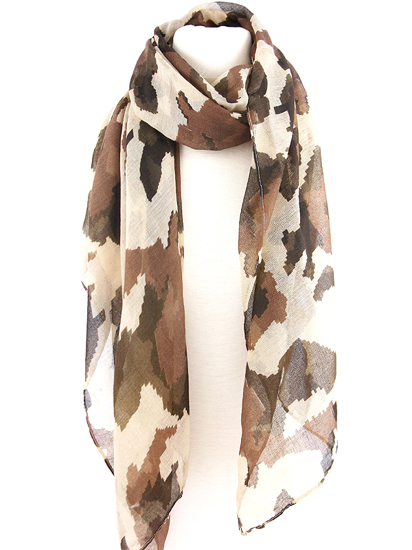 100% polyester hunter or military look pixel design scarf