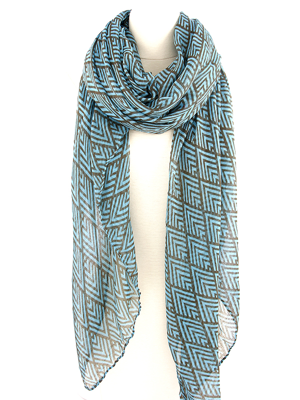 100% polyester chevron pattern scarf