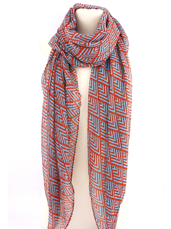 100% polyester chevron pattern scarf