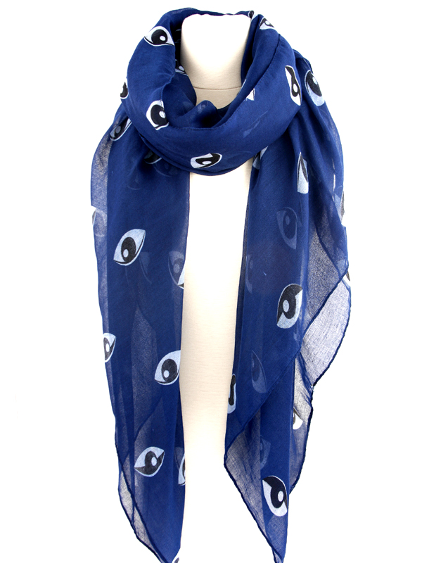 100% polyester evil eye scarf