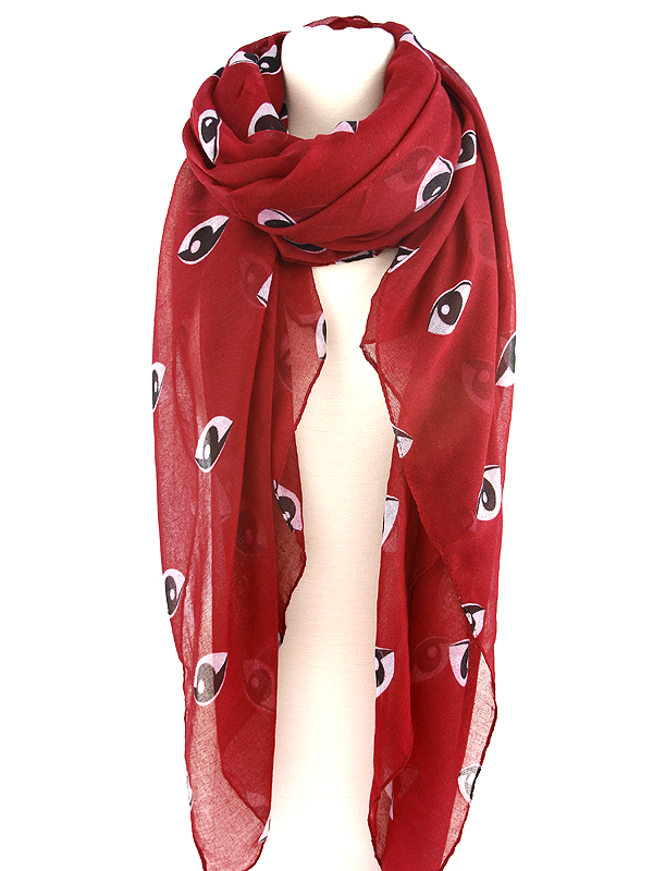 100% polyester evil eye scarf