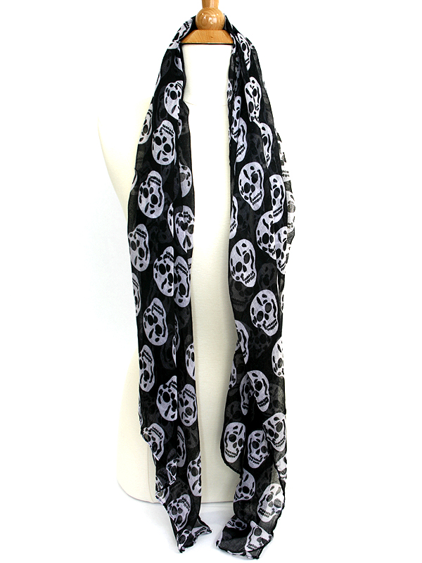 100% polyester designer style skull scarf