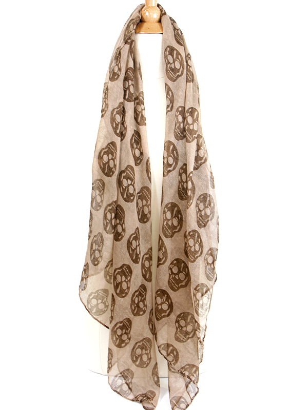 100% polyester designer style skull scarf