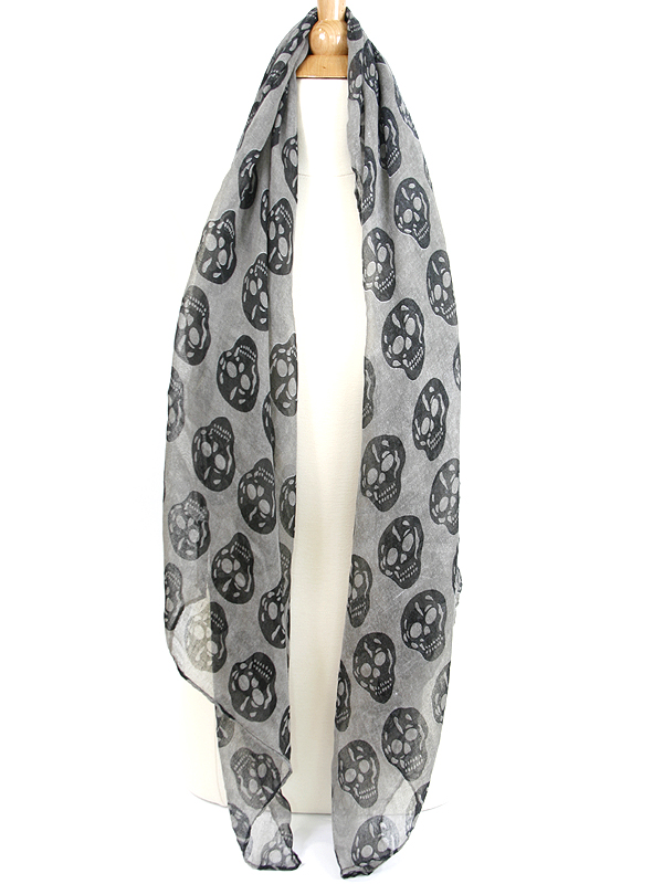 100% polyester designer style skull scarf