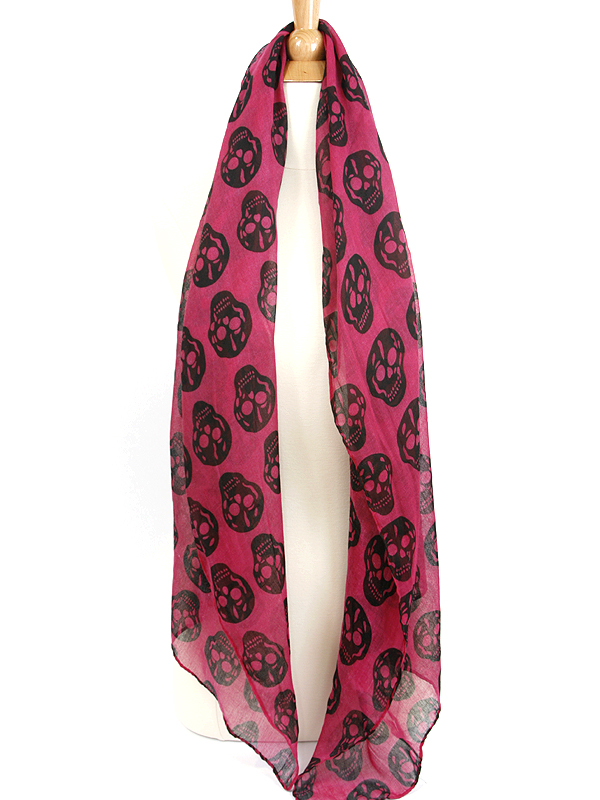 100% polyester designer style skull scarf