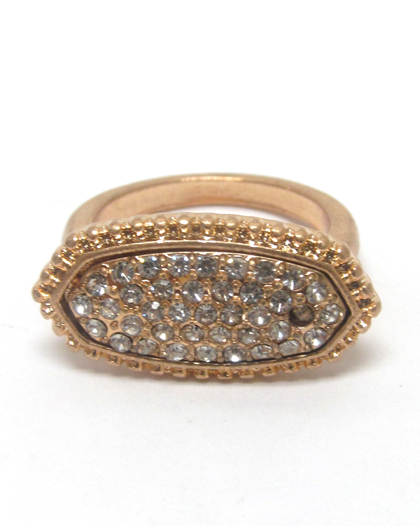 Oval shape beads metal ring 