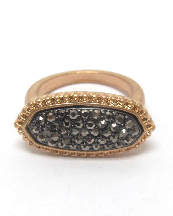 Oval shape beads metal ring