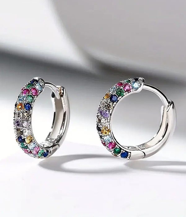 Crystal hoop earring