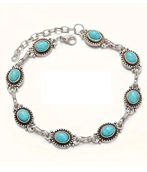 Turquoise link bracelet